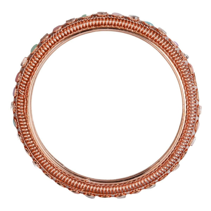 Rosegold Multi Color Bangle Set - Trendisia