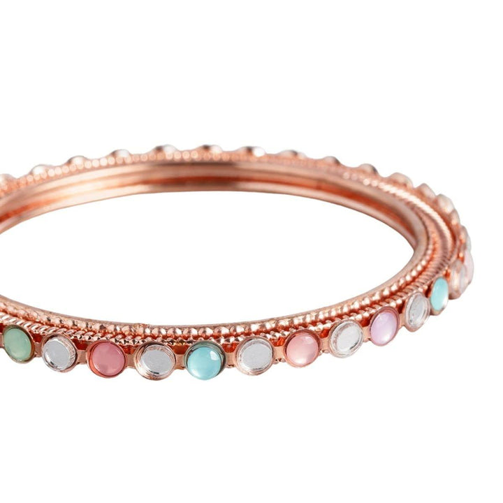 Rosegold Multi Color Bangle Set - Trendisia