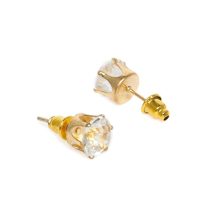 Set Of 12 Gold-Plated AD Circular Studs - Trendisia