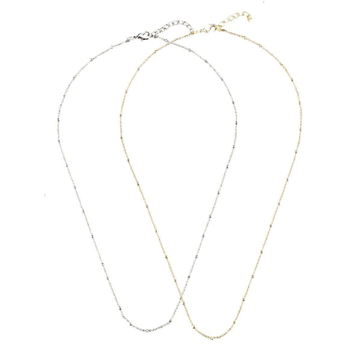 Set Of 2 Brass Silver-Plated Chain - Trendisia