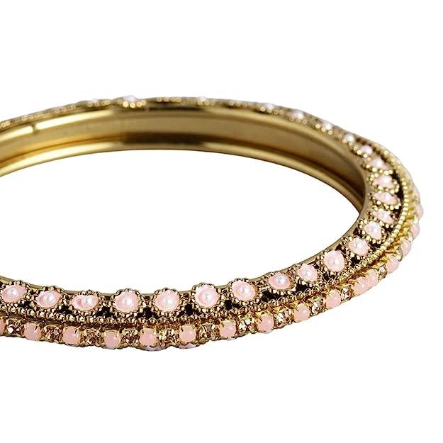 Set of 4 Matte Gold Plated Bangles - Trendisia