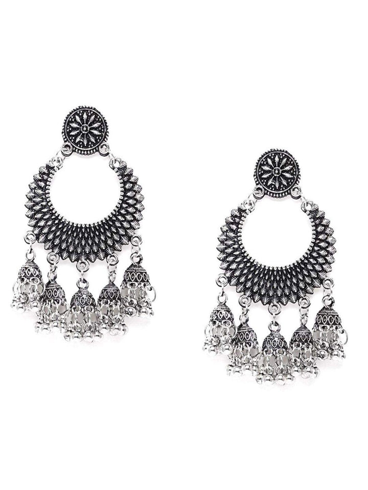 Silver-Plated Antique Oxidised Chanbali - Trendisia