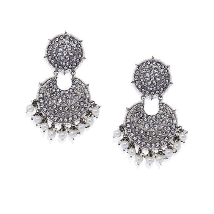 Silver-Toned Classic Afghan Chandbalis - Trendisia