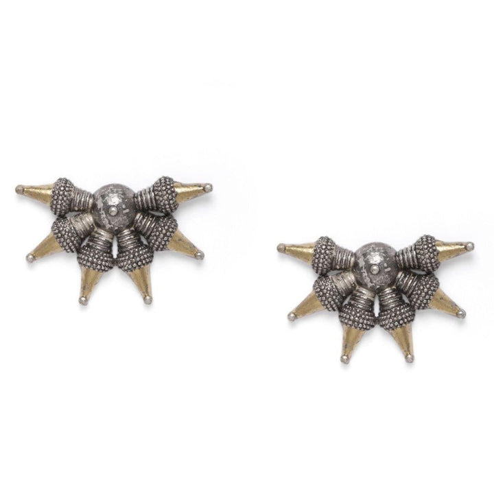 Silver-Toned Contemporary Studs - Trendisia