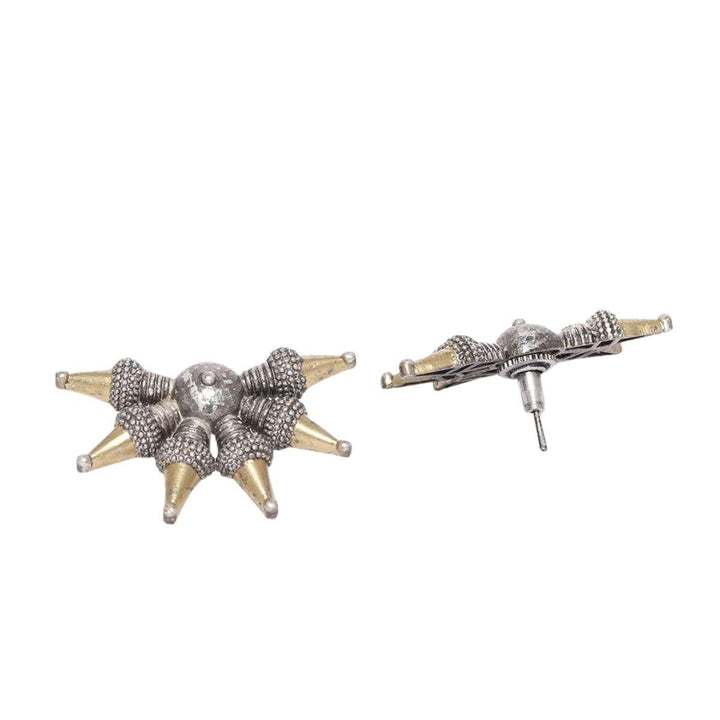 Silver-Toned Contemporary Studs - Trendisia