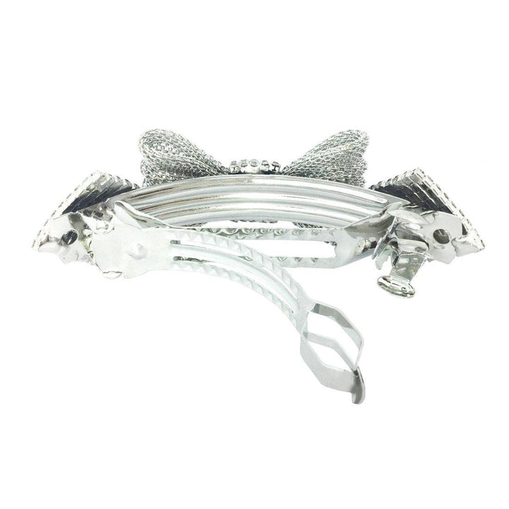 Silver-Toned Rhinestone Embellished Clip - Trendisia