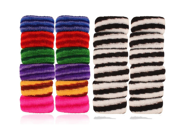 Soft Multicolor Set of 24 Hair Rubber Bands - Trendisia