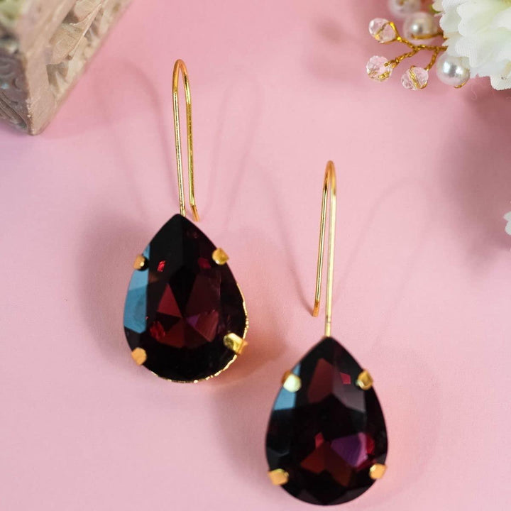 Gold-Plated Teardrop Shaped Drop Earrings - Trendisia