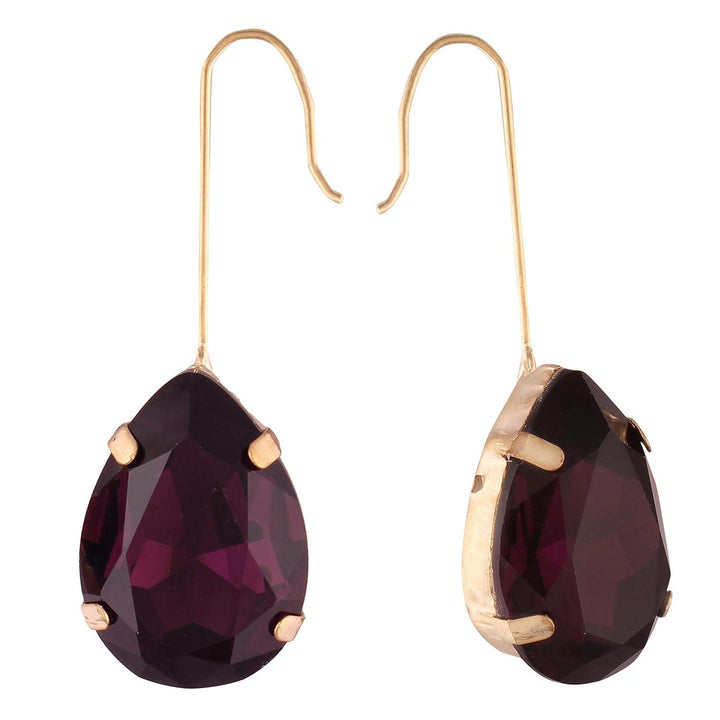 Gold-Plated Teardrop Shaped Drop Earrings - Trendisia