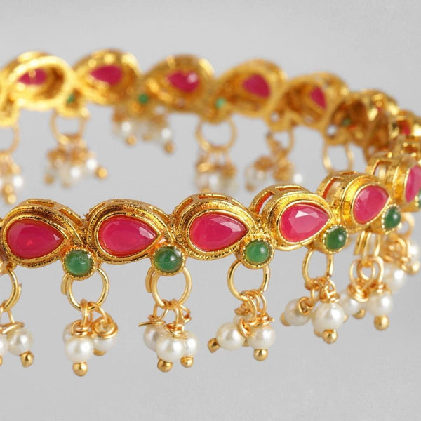 Stone-Crafted Gold-Plated Bangles - Trendisia