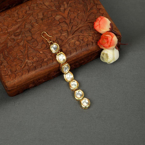 Traditional Gold Plated Kundan Maang Tikka - Trendisia