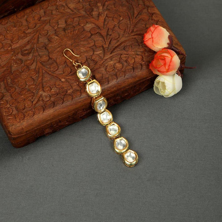 Traditional Gold Plated Kundan Maang Tikka - Trendisia