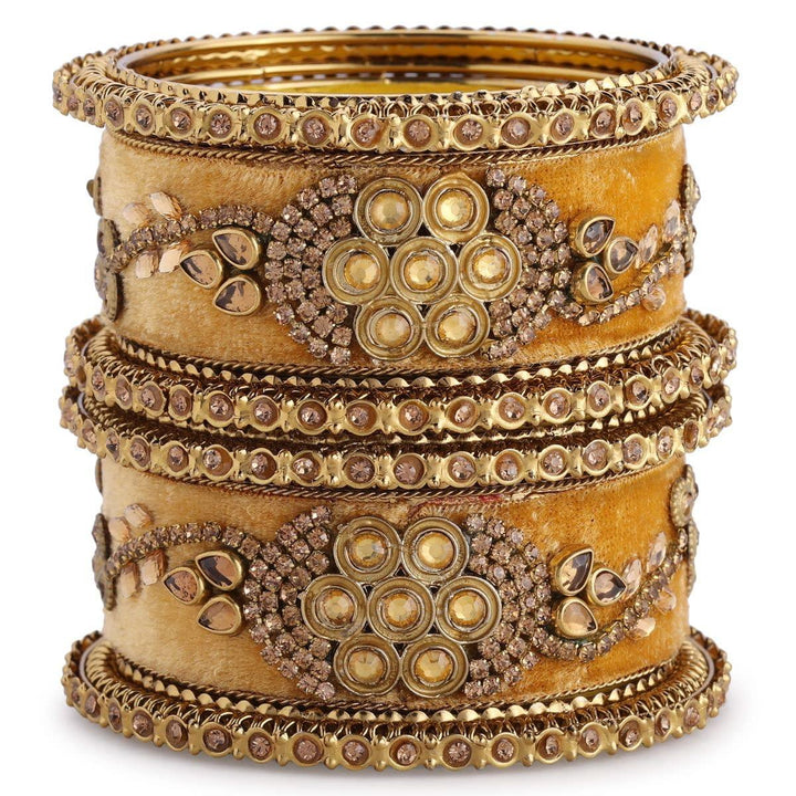 Traditional Gold-Plated Rajwadi Chooda 6 Pcs. - Trendisia