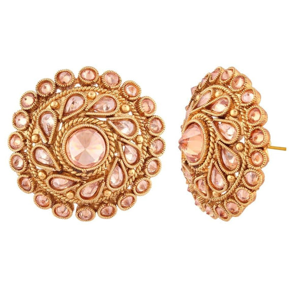 Traditional Gold Plated Rajwadi Stud Earrings for Women - Trendisia