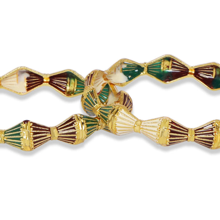 Traditional Multicolor Meenakari Kada 2 Pcs - Trendisia