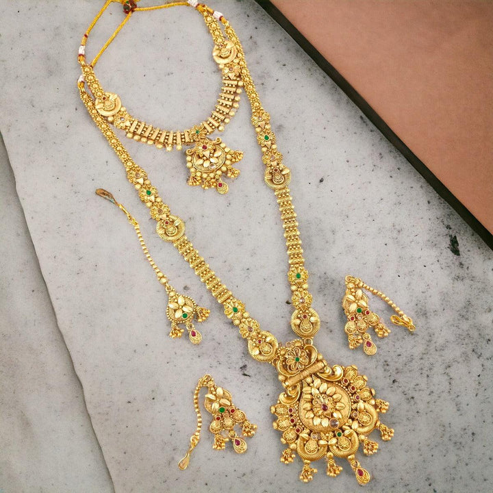 Treditional Gold Plated Jewellery Set - Trendisia