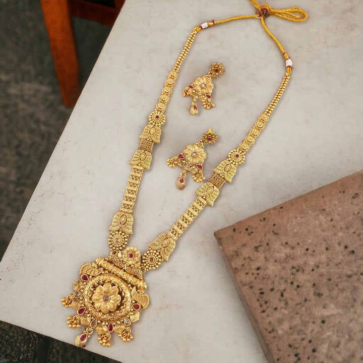 Treditional Gold Plated Long Necklace - Trendisia