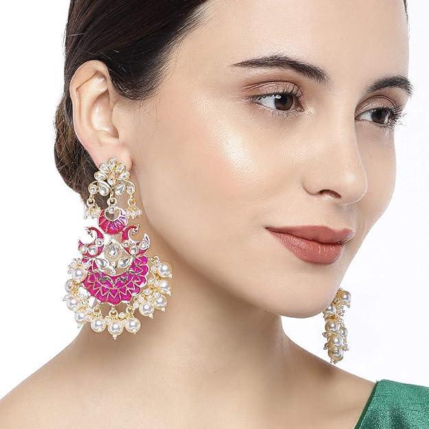 Trendisia Kundan Gold Chandbali Earrings - Trendisia