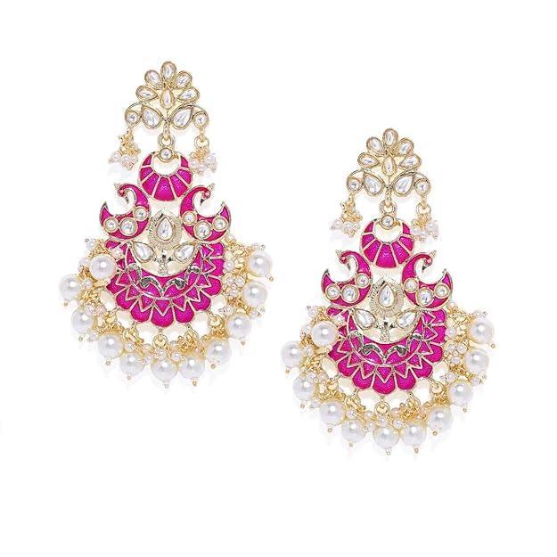 Trendisia Kundan Gold Chandbali Earrings - Trendisia