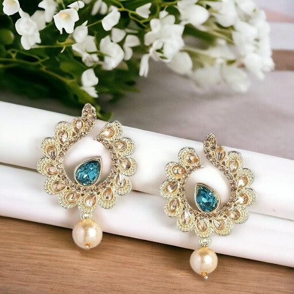 Trendisia stylish fancy Blue Gold plated Dangle Earring for women and girls - Trendisia