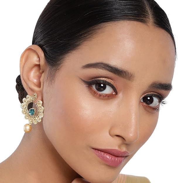 Trendisia stylish fancy Blue Gold plated Dangle Earring for women and girls - Trendisia