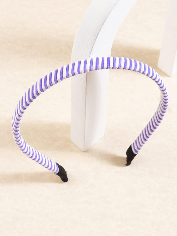 Violet White Striped Hairband - Trendisia