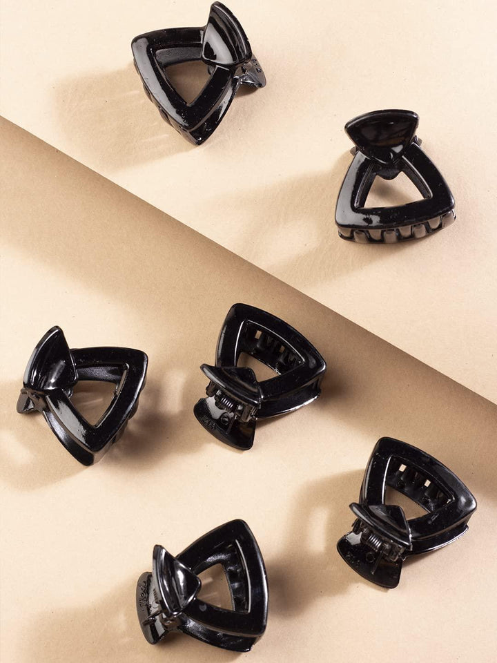 Women Black Pack Of 6 Acrylic Hair Clip - Trendisia