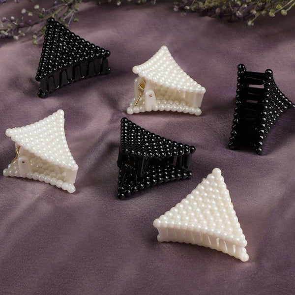 Women Black White Set of 6 Claw Clip - Trendisia