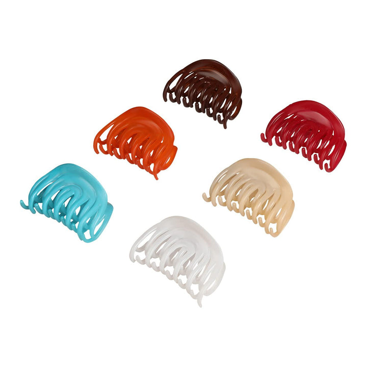 Women Blue Red Set of 6 Claw Clip - Trendisia