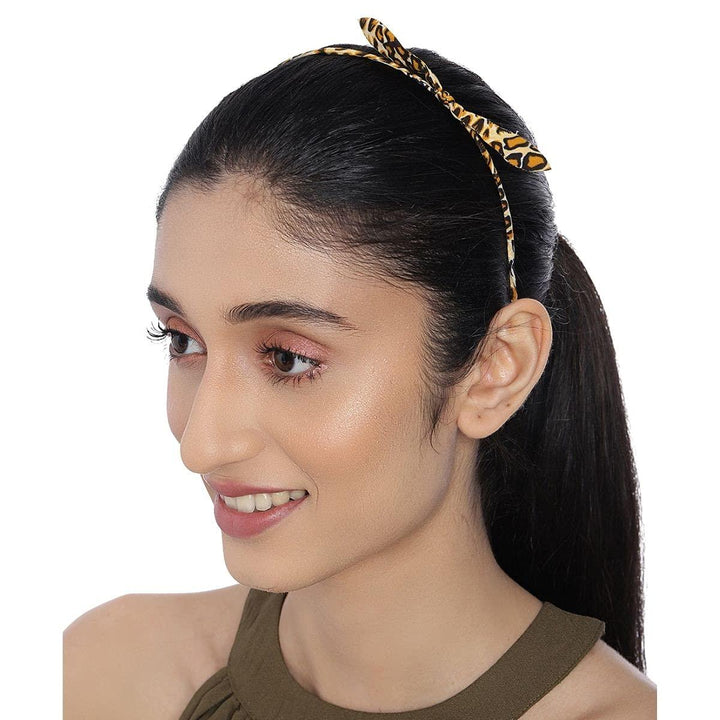 Women Brown Leapord Print Hairband - Trendisia