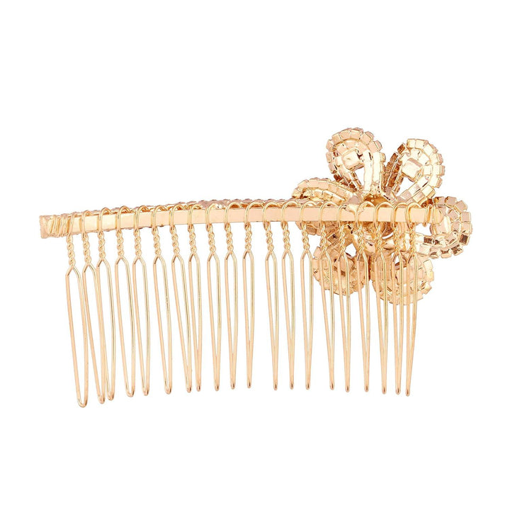 Women Gold-Toned Embellished Comb Pin - Trendisia