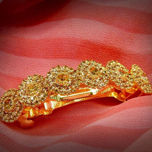 Women Gold-Toned Embellished French Barrette - Trendisia