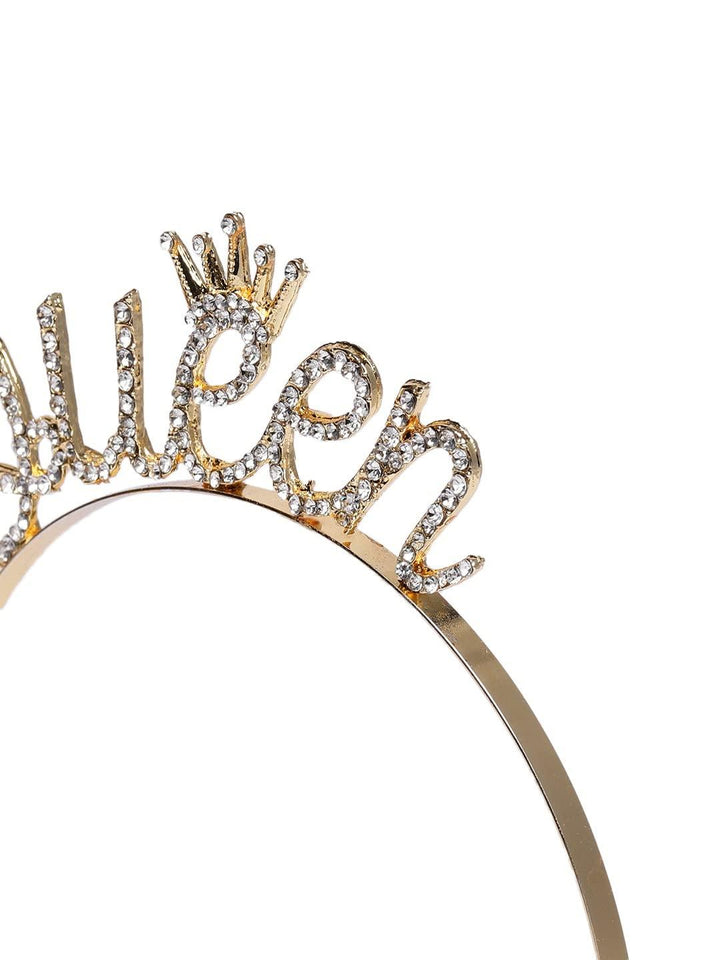 Women Gold-Toned Embellished Queen Hairband - Trendisia