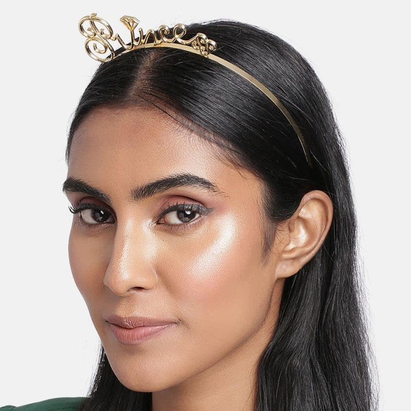 Women Gold-Toned Princess Crown Hairband - Trendisia