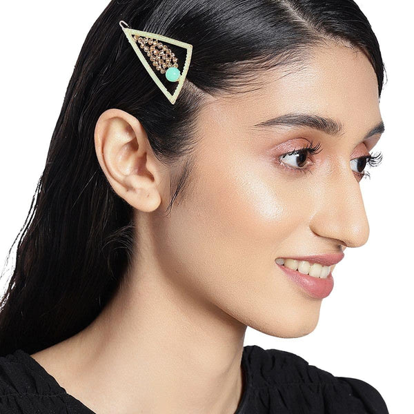 Women Gold-Toned Beaded Bumpit Hair Pin - Trendisia