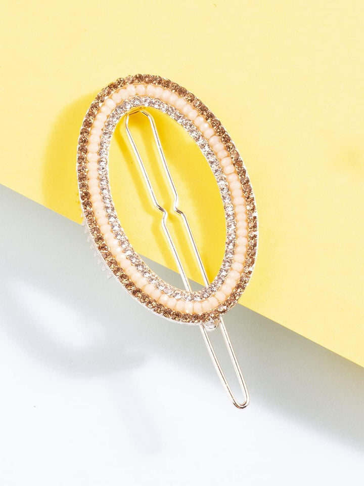 Women Gold-Toned Beaded Bumpit Hair Pin - Trendisia