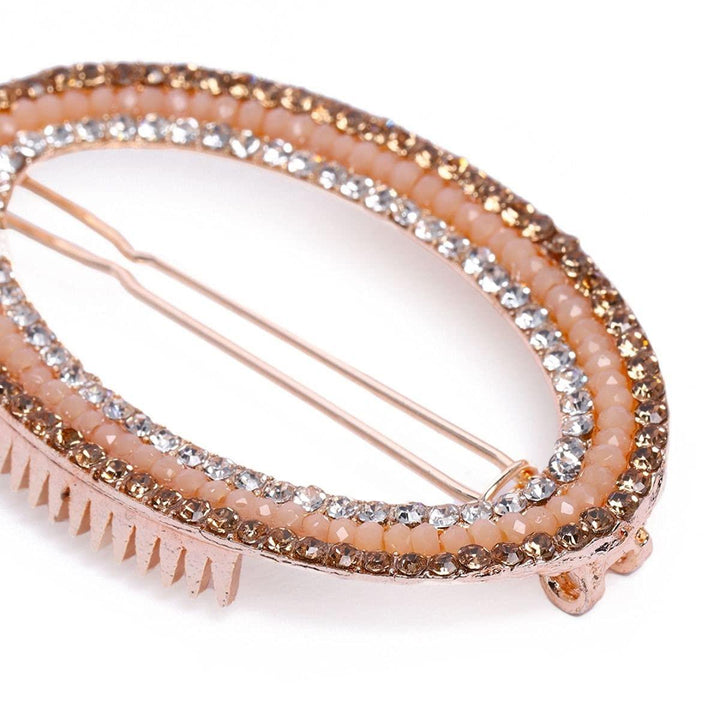 Women Gold-Toned Beaded Bumpit Hair Pin - Trendisia