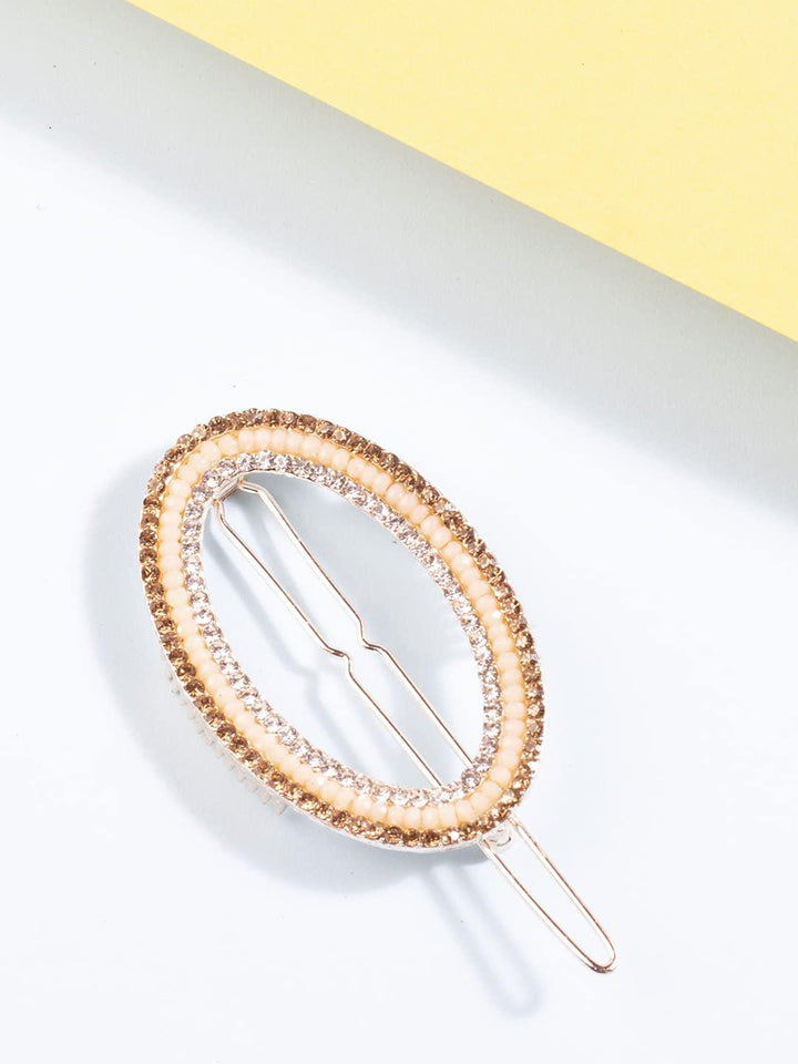 Women Gold-Toned Beaded Bumpit Hair Pin - Trendisia