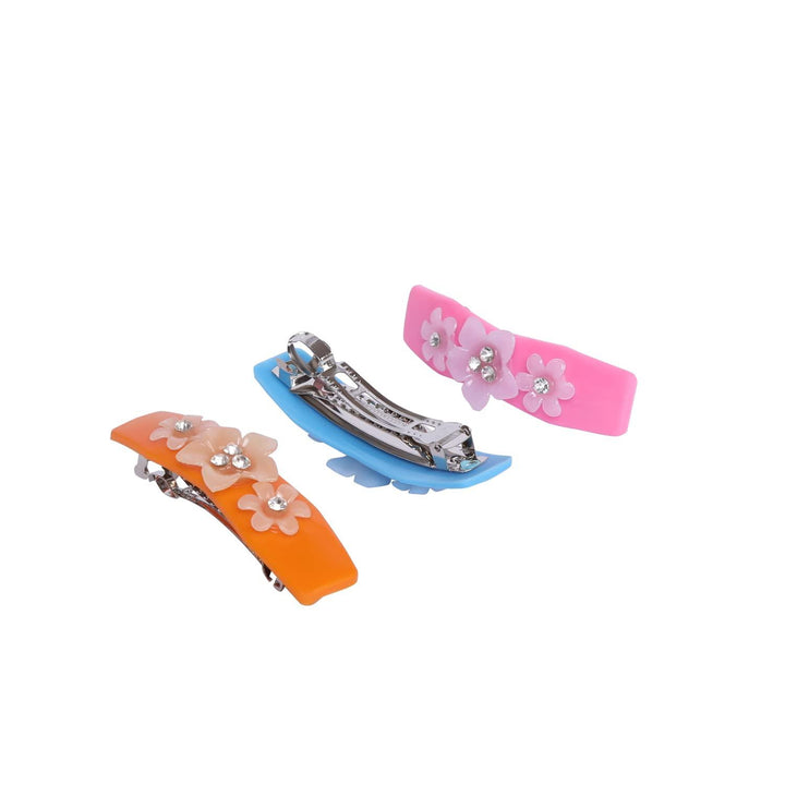 Women Multi Color Set Of 3 French Barrette - Trendisia