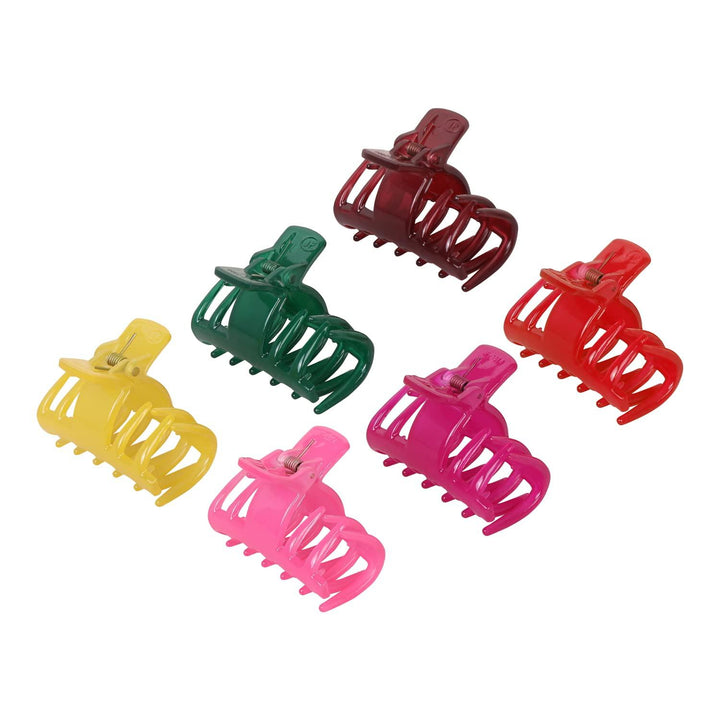 Women Multi Color Set Of 6 Claw Hair Clips - Trendisia