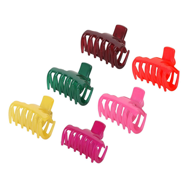 Women Multi Color Set Of 6 Claw Hair Clips - Trendisia