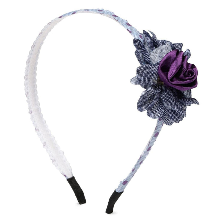 Women Navy Blue Purple Floral Hairband - Trendisia