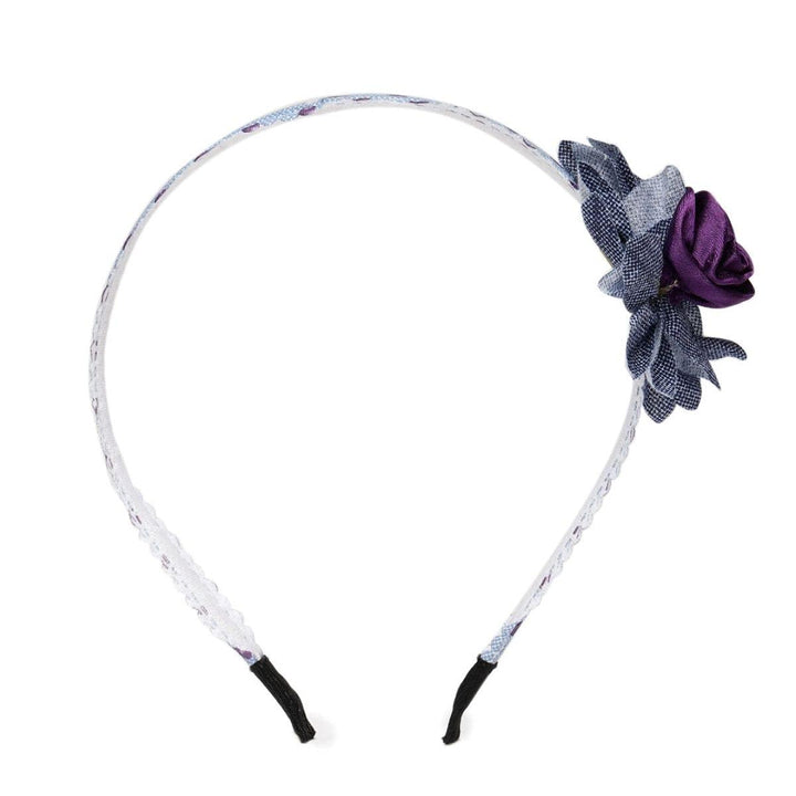 Women Navy Blue Purple Floral Hairband - Trendisia