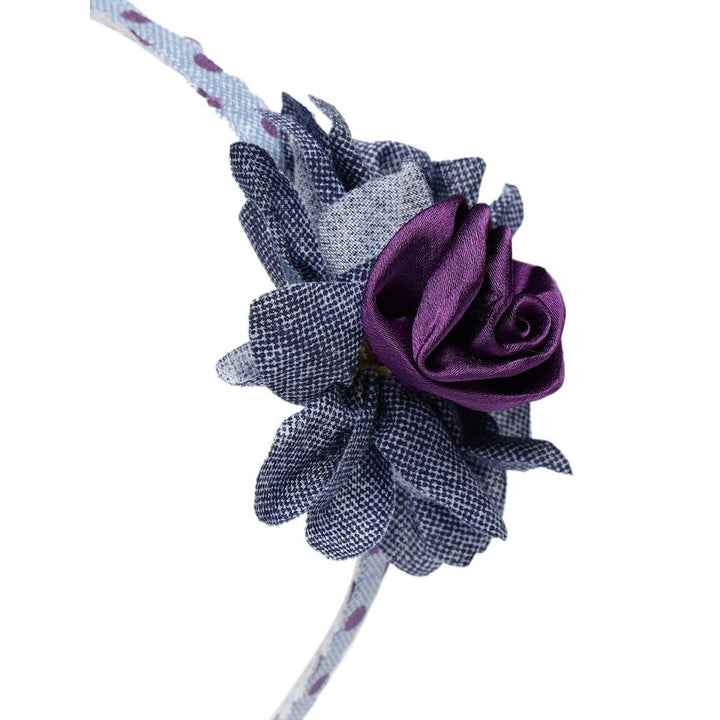 Women Navy Blue Purple Floral Hairband - Trendisia