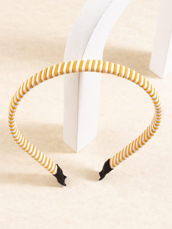 Women Orange Striped Hairband - Trendisia