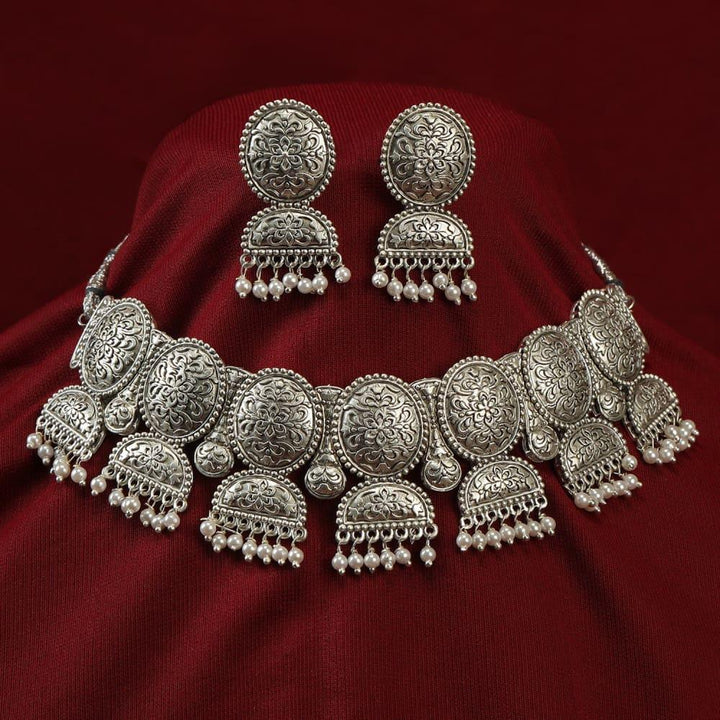 Women Oxidised Silver-Plated Jewellery Set - Trendisia