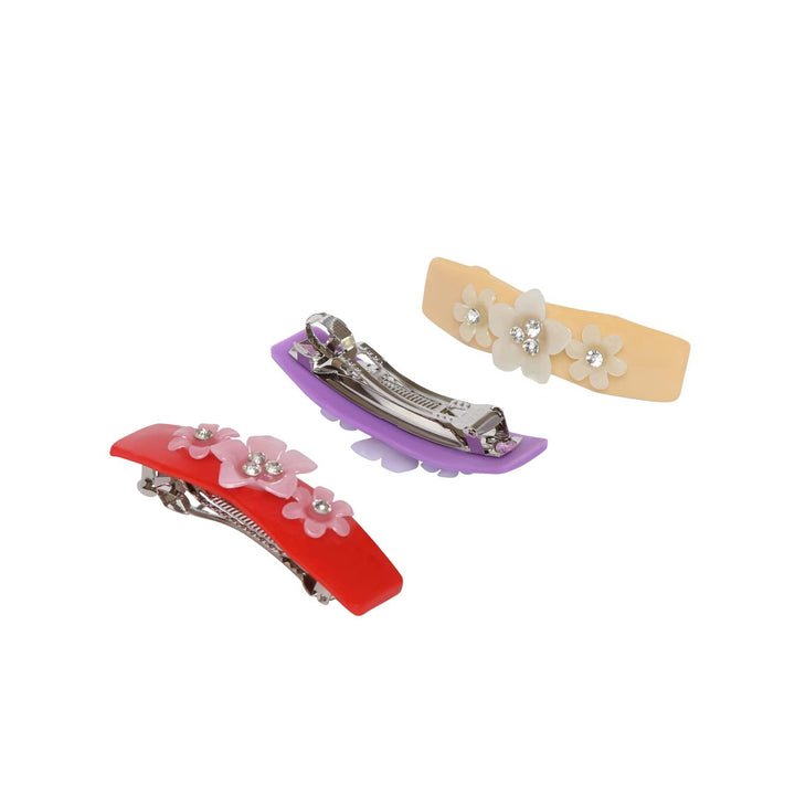 Women Red Lavender Set of 3 French Barrette - Trendisia