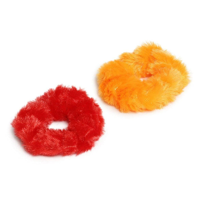 Women Set of 12 Faux Fur Scrunchies - Trendisia
