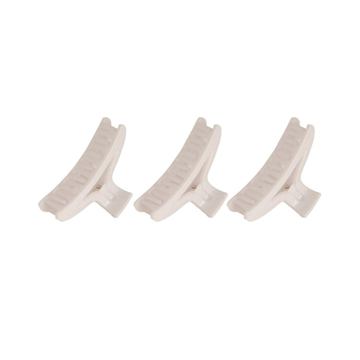 Women Set Of 3 White Acrylic Claw Clips - Trendisia