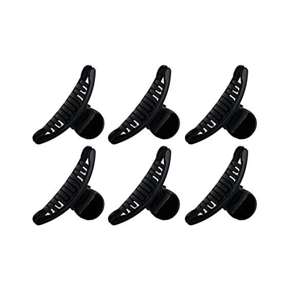 Women Set Of 6 Black Acrylic Claw Clips - Trendisia